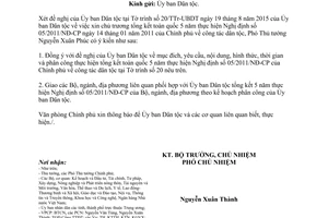 Công văn 6943/VPCP-V.III tổng kết 5 năm thực hiện công tác dân tộc 2015