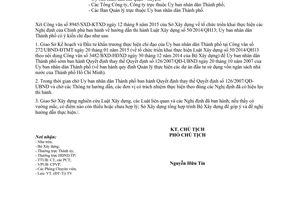 Công văn 5236/UBND-ĐT thực hiện nghị định hướng dẫn Luật Xây dựng 2014 Hồ Chí Minh