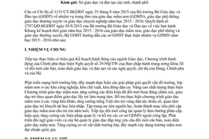 Công văn 4618/BGDĐT-GDMN hướng dẫn thực hiện nhiệm vụ giáo dục mầm non năm học 2015 2016