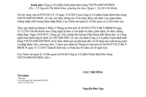 Công văn 1035/GSQL-GQ1 tổ chức được chỉ định giám định chứng nhận chất lượng thép 2015