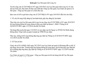 Công văn 1033/GSQL-GQ3 cấp giấy phép nhập khẩu xe ô tô 2015