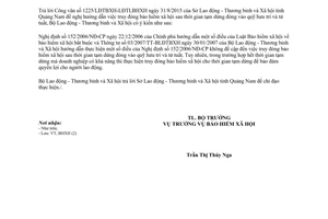 Công văn 3646/LĐTBXH-BHXH truy đóng bảo hiểm xã hội sau thời gian tạm dừng đóng quỹ hưu trí tử tuất