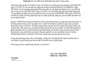 Công văn 269/QLG-NLTS cung cấp bảng giá bán buôn tối đa giá kê khai giá bán lẻ khuyến nghị 2015