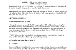 Công văn 2025/SNV-VTLT chỉnh lý hồ sơ tài liệu lưu trữ sở nội vụ Hòa Bình 2015