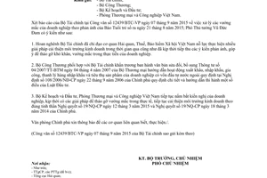 Công văn 7435/VPCP-KTTH  khó khăn vướng mắc của doanh nghiệp cải thiện môi trường kinh doanh