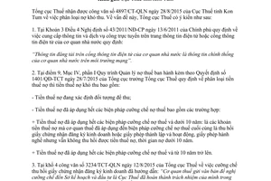 Công văn 3826/TCT-QLN phân loại nợ khó thu 2015