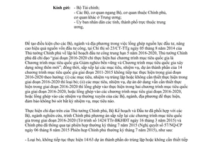 Công văn 6733/BKHĐT-TCTT nội dung nhiệm vụ của 14 chương trình mục tiêu quốc gia lồng ghép