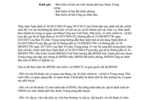 Công văn 3624/BHXH-CSXH hướng dẫn thực hiện chế độ BHXH theo Nghị định 26/2015/NĐ-CP