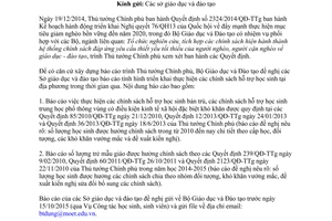 Công văn 4878/BGDĐT-CTHSSV đề nghị báo cáo thực hiện chính sách hỗ trợ học sinh