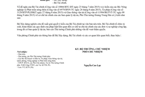 Công văn 7561/VPCP-KTN cơ chế tài chính của các ban quản lý dự án 2015