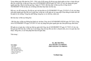 Công văn 4937/BGDĐT-VP ngăn chặn văn bản giả mạo 2015