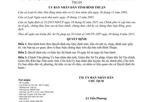 Quyết định 50/2015/QĐ-UBND mức trần chi phí in đánh máy giấy tờ đơn vị thực hiện chứng thực Bình Thuận