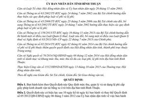 Quyết định 51/2015/QĐ-UBND thu quản lý lệ phí cấp giấy phép kinh doanh vận tải bằng xe ô tô Bình Thuận