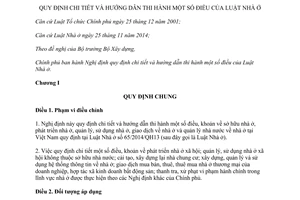 Nghị định 99/2015/NĐ-CP hướng dẫn Luật Nhà ở