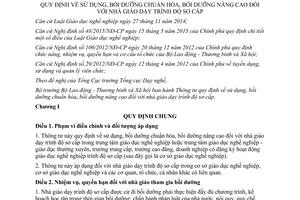 Thông tư 41/2015/TT-BLĐTBXH sử dụng bồi dưỡng thực tập tại doanh nghiệp nhà giáo dạy trình độ sơ cấp