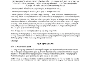 Thông tư 39/2015/TT-BNNPTNT công tác lựa chọn nhà thầu đầu tư xây dựng công trình sử dụng vốn đầu tư công