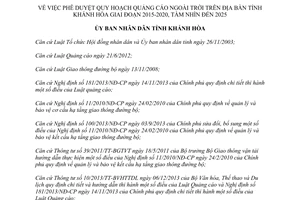 Quyết định 2965/QĐ-UBND phê duyệt quy hoạch quảng cáo ngoài trời Khánh Hòa 2015 2020 2025