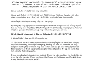 Thông tư 40/2015/TT-BNNPTNT sửa đổi Thông tư 01/2012/TT-BNNPTNT kiểm tra nguồn gốc lâm sản