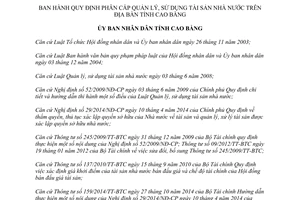 Quyết định 35/2015/QĐ-UBND Quy định phân cấp quản lý sử dụng tài sản nhà nước Cao Bằng