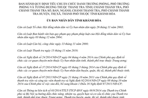 Quyết định 26/2015/QĐ-UBND tiêu chuẩn chức danh trưởng phó phòng thanh tra Khánh Hòa