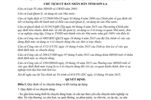 Quyết định 2469/QĐ-UBND mức trang bị xe ô tô chuyên dùng cơ quan hành chính đơn vị sự nghiệp Sơn La 2015