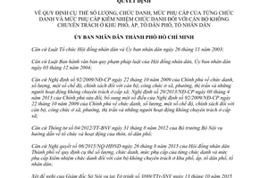 Quyết định 48/2015/QĐ-UBND số lượng chức danh mức phụ cấp của từng chức danh Hồ Chí Minh