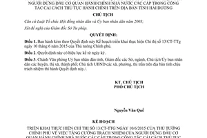Quyết định 2727/QĐ-UBND tăng cường trách nhiệm người đứng đầu cải cách thủ tục hành chính Hải Dương
