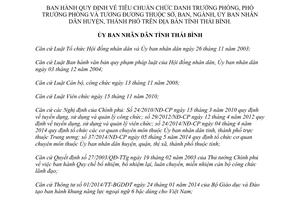 Quyết định 12/2015/QĐ-UBND tiêu chuẩn trưởng phòng phó phòng sở ban ngành ủy ban huyện thành phố Thái Bình