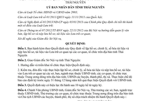 Quyết định 31/2015/QĐ-UBND lập hồ sơ chỉnh lý số hóa tài liệu nộp lưu hồ sơ lưu trữ Thái Nguyên