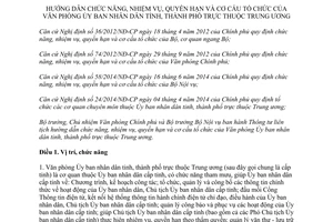 Thông tư liên tịch 01/2015/TTLT-VPCP-BNV chức năng quyền hạn cơ cấu tổ chức Văn phòng Ủy ban nhân dân