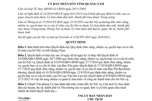 Quyết định 29/2015/QĐ-UBND chức năng nhiệm vụ quyền hạn cơ cấu tổ chức Sở Nội vụ Quảng Nam