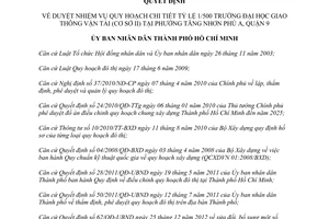 Quyết định 5401/QĐ-UBND duyệt quy hoạch chi tiết tỷ lệ 1/500 trường đại học giao thông vận tải Hồ Chí Minh 2015