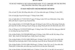 Quyết định 5404/QĐ-UBND duyệt quy hoạch phân khu tỷ lệ 1/2000 khu đô thị Trường Thọ Thủ Đức Hồ Chí Minh