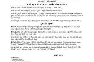 Quyết định 2432/QĐ-UBND quy trình giải quyết thủ tục hành chính xây dựng một cửa Sơn La 2015
