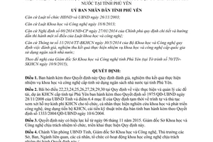 Quyết định 44/2015/QĐ-UBND đánh giá nghiệm thu kết quả nhiệm vụ khoa học công nghệ cấp tỉnh ngân sách Phú Yên