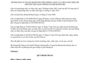 Thông tư 57/2015/TT-BCA trang bị phương tiện phòng cháy chữa cháy phương tiện giao thông cơ giới đường bộ