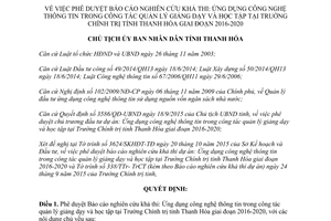 Quyết định số 4271/QĐ-UBND công nghệ quản lý giảng dạy trường chính trị Thanh Hóa 2016 2020 2015