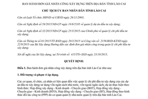 Quyết định 3708/QĐ-UBND đơn giá nhân công xây dựng trong quản lý chi phí xây dựng Lào Cai 2015