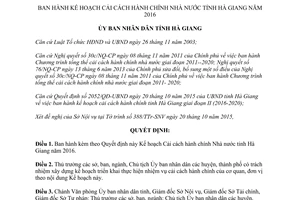 Quyết định 2115/QĐ-UBND cải cách hành chính Nhà nước tỉnh Hà Giang 2016 2015