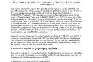 Chỉ thị 15/2015/CT-UBND thi hành Luật Hợp tác xã tỉnh Bình Phước