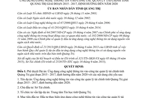 Quyết định 2342/QĐ-UBND Ứng dụng công nghệ thông tin vào công tác quản lý tài chính Quảng Trị 2015