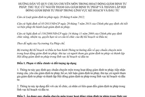 Thông tư 12/2015/TT-BKHĐT quy chuẩn chuyên môn hoạt động giám định tư pháp lĩnh vực kế hoạch đầu tư