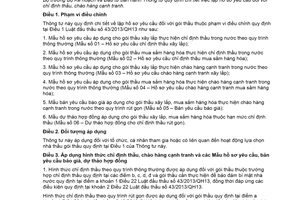 Thông tư 11/2015/TT-BKHĐT lập hồ sơ yêu cầu đối với chỉ định thầu chào hàng cạnh tranh