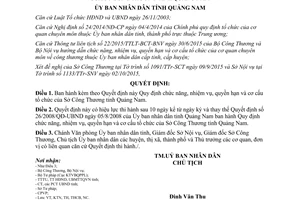 Quyết định 30/2015/QĐ-UBND chức năng nhiệm vụ quyền hạn cơ cấu tổ chức Sở Công Thương Quảng Nam