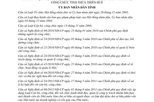 Quyết định 52/2015/QĐ-UBND quy định quản lý tổ chức bộ máy biên chế cán bộ công chức Huế