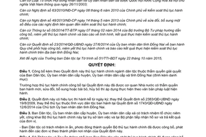 Quyết định 3297/QĐ-UBND công bố thủ tục hành chính ngành dân tộc Đồng Nai 2015