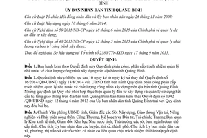 Quyết định 36/2015/QĐ-UBND chất lượng công trình xây dựng tỉnh Quảng Bình