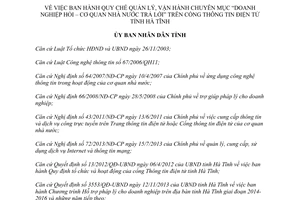 Quyết định 4143/QĐ-UBND quy chế quản lý chuyên mục doanh nghiệp hỏi cơ quan nhà nước trả lời Hà Tĩnh 2015