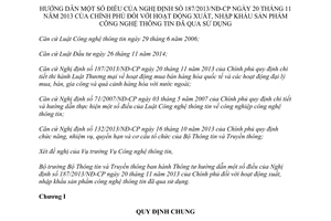 Thông tư 31/2015/TT-BTTTT hướng dẫn Nghị định 187/2013/NĐ-CP xuất nhập khẩu sản phẩm công nghệ thông tin