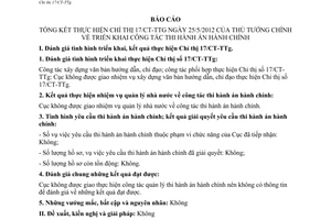 Báo cáo 2726/QLCL-TTPC tổng kết thực hiện Chỉ thị 17/CT-TTg công tác thi hành án hành chính 2015